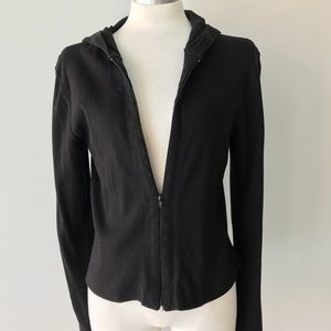 3 Dots Black Zip Up Hoodie Y2K Size Medium / Large